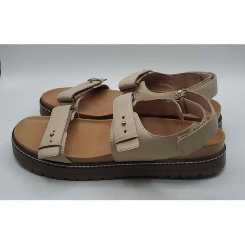 Madewell The Leilah Sandals Platform Chunky Dried Flax Color Womens Size 9